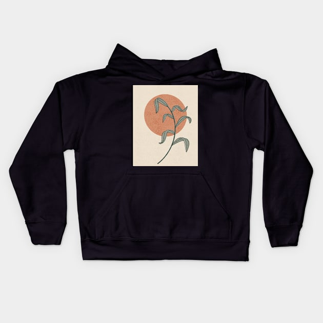 Green & Orange Botanical Kids Hoodie by JustGottaDraw